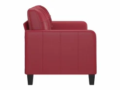 vidaxl Sofá de 2 plazas de cuero sintético vino 140 cm