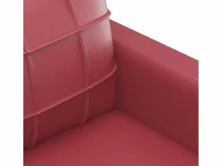 vidaxl Sofá de 2 plazas de cuero sintético vino 140 cm