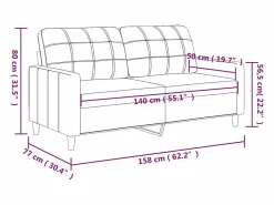 vidaxl Sofá de 2 plazas de cuero sintético vino 140 cm