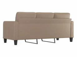 Clearance Clicnbuy Sofá de 3 plazas de cuero sintético color capuchino 180 cm Marru00f3n
