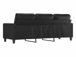 Clearance Clicnbuy Sofá de 3 plazas de cuero sintético 180 cm Negro