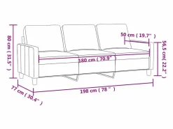 Clearance Clicnbuy Sofá de 3 plazas de cuero sintético 180 cm Negro