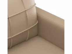 Online vidaxl Sofá de 2 plazas de cuero sintético color capuchino 140 cm Marru00f3n