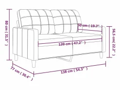 Outlet Sofá de 2 plazas de cuero sintético 120 cm Sofá De Piel