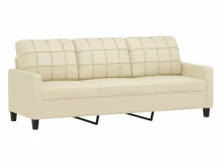 Clicnbuy Sofá de 3 plazas de cuero sintético color 180 cm