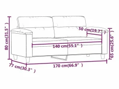 Sale Sofá de 2 plazas de cuero sintético color 140 cm Sofás De Piel Sintética