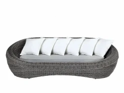 Sale MYLIA Sofá de 3 plazas de jardín de resina trenzada - WHITEHEAVEN Gris