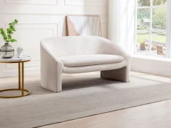 Discount Vente-unique Sofá de 2 plazas de pana color OSSANA Crema