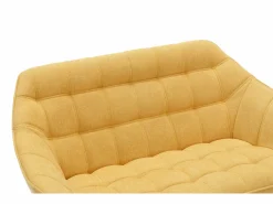 Discount Sofá de 2 plazas de tela amarillo estilo escandinavo CASERTA Sofá Escandinavo|Sofá - 2 Plazas