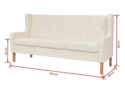 Online Sofá de 3 plazas de tela color crema Todos Los Sofás|Sofá - 3 Plazas