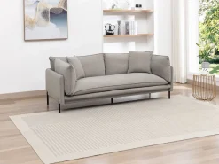 Vente-unique Sofá de 3 plazas de tela color . Asiento de plumas. CORFINO