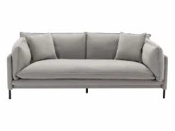 Vente-unique Sofá de 3 plazas de tela color . Asiento de plumas. CORFINO