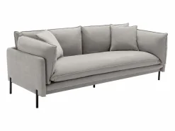 Vente-unique Sofá de 3 plazas de tela color . Asiento de plumas. CORFINO