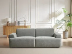 Vente-unique Sofá de 3 plazas de tela color elegante y moderno ARFURO Gris