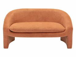 Vente-unique Sofá de 2 plazas de tela de color estilo diseño OSSANA