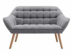 New Vente-unique Sofá de 2 plazas de tela acolchado de estilo escandinavo. Tendencia del momento. Medidas: Ancho 127 x Prof. 73 x Alt. 77 cm. CASERTA Gris