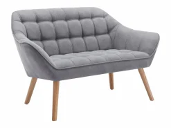 New Vente-unique Sofá de 2 plazas de tela acolchado de estilo escandinavo. Tendencia del momento. Medidas: Ancho 127 x Prof. 73 x Alt. 77 cm. CASERTA Gris