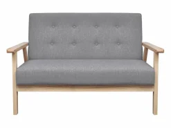 Hot Clicnbuy Sofá de 2 plazas de tela claro Gris