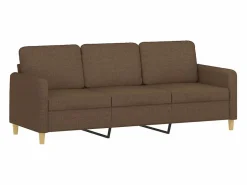 vidaxl Sofá de 3 plazas de tela marrón 180 cm