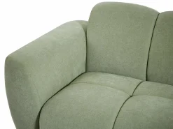 Outlet Vente-unique Sofá de 3 plazas de tela con efecto acolchado JULORI Verde