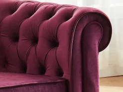 Discount Sofá de 3 plazas de terciopelo color ciruela CHESTERFIELD Sofás Chesterfield