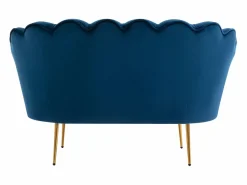 Vente-unique Sofá de 2 plazas de terciopelo azul noche DANDELION
