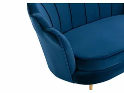 Vente-unique Sofá de 2 plazas de terciopelo azul noche DANDELION