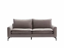 Vente-unique Sofá de 3 plazas de terciopelo gris estilo contemporáneo - ISENA