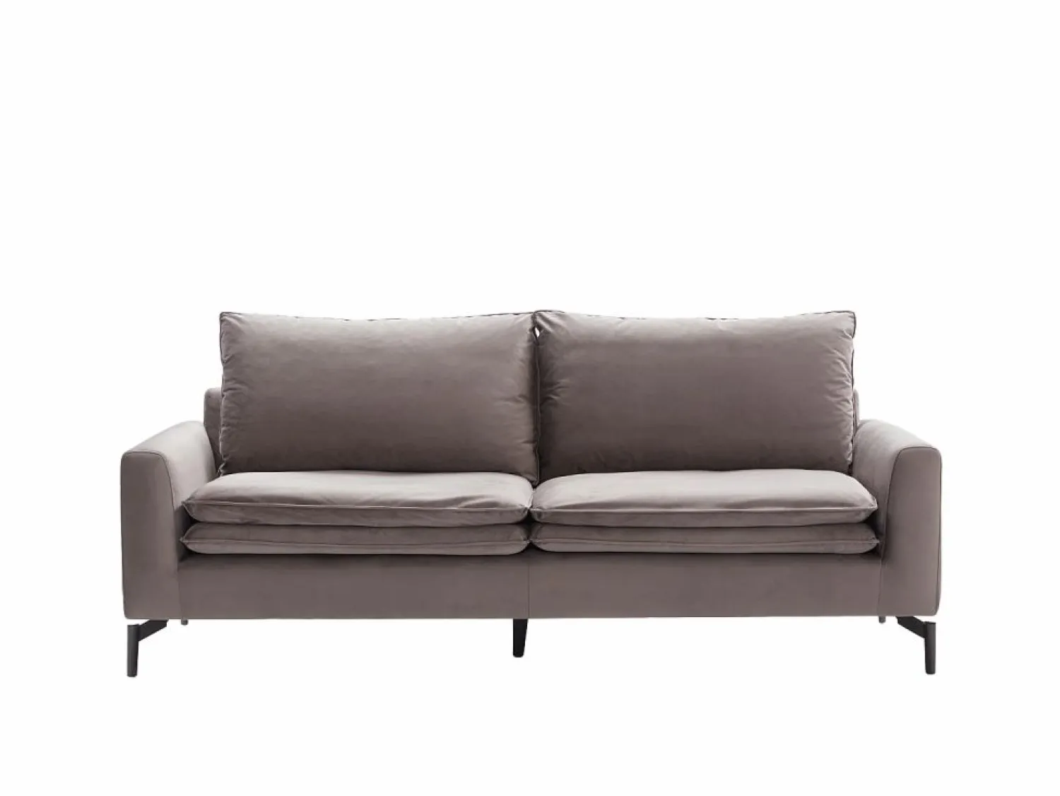 Vente-unique Sofá de 3 plazas de terciopelo gris estilo contemporáneo - ISENA