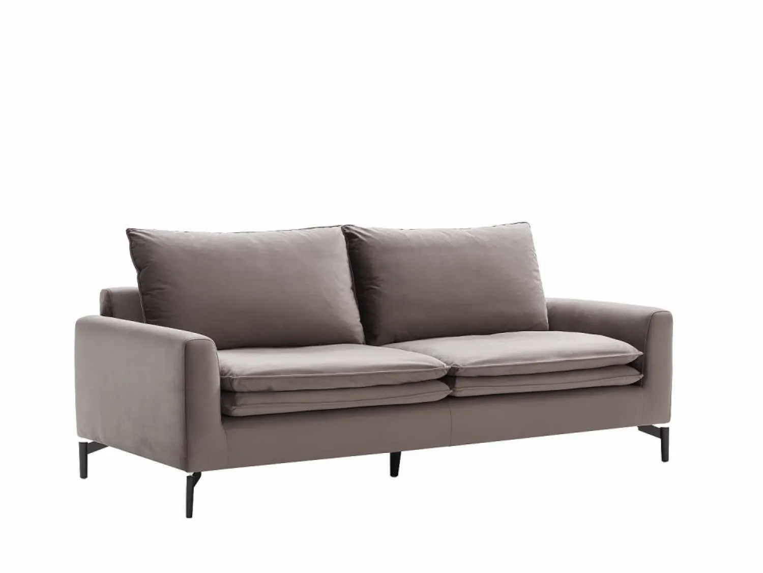 Vente-unique Sofá de 3 plazas de terciopelo gris estilo contemporáneo - ISENA