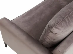 Vente-unique Sofá de 3 plazas de terciopelo gris estilo contemporáneo - ISENA