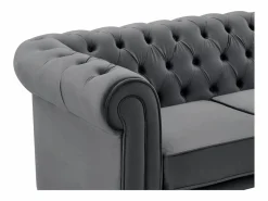 Online Sofá de 2 plazas de terciopelo antracita CHESTERFIELD Sofás Chesterfield|Sofá - 2 Plazas