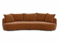 Clearance Maison Céphy Sofá de 4 plazas en chenilla CEPRANO de Terracota