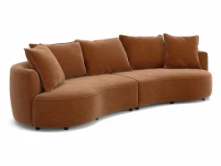 Clearance Maison Céphy Sofá de 4 plazas en chenilla CEPRANO de Terracota