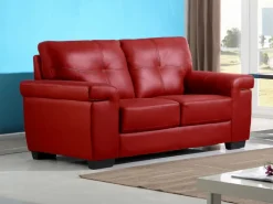 Best Vente-unique Sofá de 2 plazas en piel de vacuno - - HAZEL Rojo