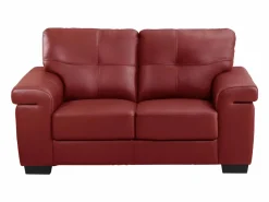 Best Vente-unique Sofá de 2 plazas en piel de vacuno - - HAZEL Rojo