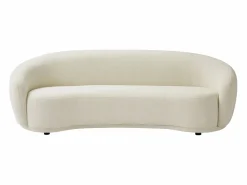 Vente-unique Sofá de 3 plazas en tela bouclé beige BOVANA de Pascal Morabito Blanco