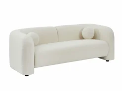 Sale Vente-unique Sofá de 2 plazas en tela bouclé blanco OVOTAS Marfil