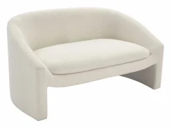 Vente-unique Sofá de 2 plazas en tela bouclé color OSSANA