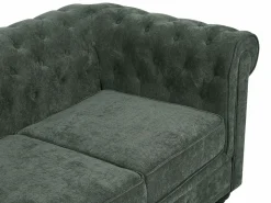 Vente-unique Sofá de 2 plazas en tela color CHESTERFIELD Verde