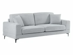 Discount Vente-unique Sofá de 3 plazas en tela texturizada JAMOLO Gris claro
