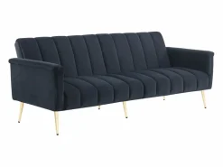 Clearance Merax Sofá de 3 plazas en terciopelo - 3 en 1 - Respaldo y reposabrazos regulables - 184 x 79 x 71 cm - LERICI by Pascal Morabito Negro