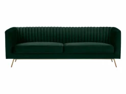 New Rendez-Vous Déco Sofá de 3 plazas en terciopelo oscuro - Gatsby Verde