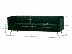 New Rendez-Vous Déco Sofá de 3 plazas en terciopelo oscuro - Gatsby Verde