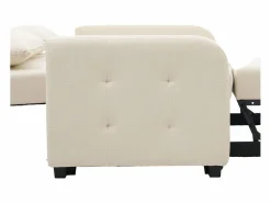 Sale Sofá de 2 plazas extraíble - Sofá relax con respaldo regulable y 2 cojines - Lino Beige