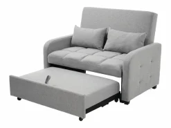 Sofá de 2 plazas extraíble - Sofá relax con respaldo regulable y 2 cojines - Lino