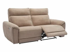 Vente-unique Sofá de 3 plazas reclinable eléctrico de tela color DJARALO