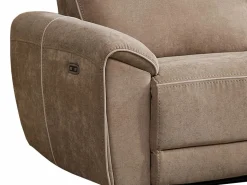 Vente-unique Sofá de 3 plazas reclinable eléctrico de tela color DJARALO