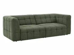 Clearance Vente-unique Sofá de 3 plazas reclinable con asiento deslizante eléctrico en tela NELOSA Verde