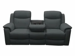 Best Vente-unique Sofá de 3 plazas relax de piel en color gris EVASION Gris antracita